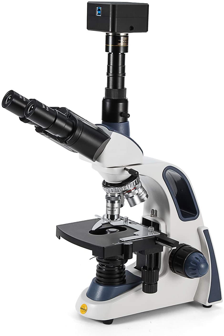 Swiftcam - Cámara de 18 megapíxeles para microscopios, con lente de reducción, kit de calibración, adaptadores de Eyetube y cable USB 3.0, compatible con Windows/Mac/Linux