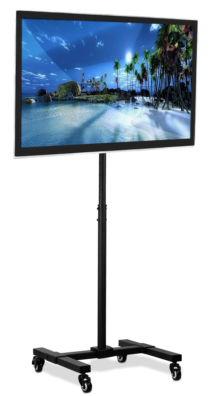 Soporte de TV móvil con Ruedas de Bloqueo MI-879 | Carro rodante de Altura Ajustable para Pantallas LED LCD de Panel Plano de 13" - 42" | Compatible con VESA hasta 200 mm