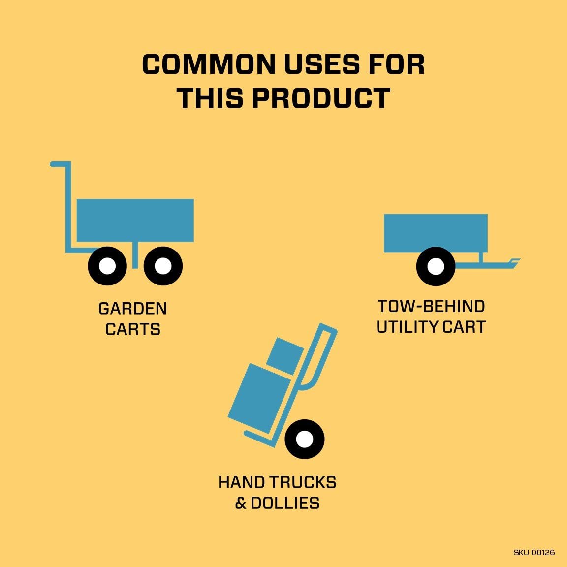 Marathon 4.10/3.50-6" Plano última intervensión, camión de Mano/Todos los usos Rueda, Bolas de precisión de baleros 2 cm, 3" Centered Hub