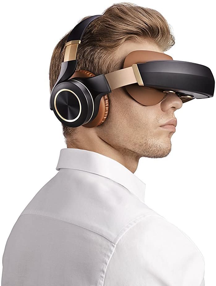 Royole Moon – 2D & 3D Immersive Cinematic Mobile Personal Theater Headset, Dual 1080P FHD AMOLED Displays and Active Noise-Canceling Headphones for Premium Gaming and Movie Experience (Black)