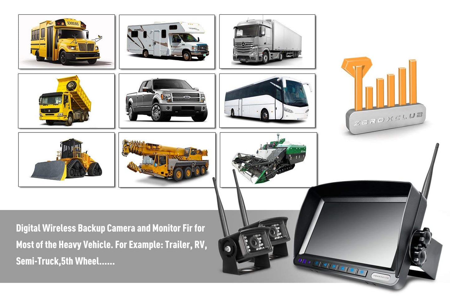 ZEROXCLUB Wireless Rear View Camera Kit