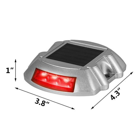 Happybuy Driveway Lights 12-Pack Solar Driveway Lights Bright White Solar Deck Lights Outdoor Waterproof Wireless Dock Lights 6 LEDs for Deck Dock Driveway Path Warning Garden Walkway Sidewalk Steps