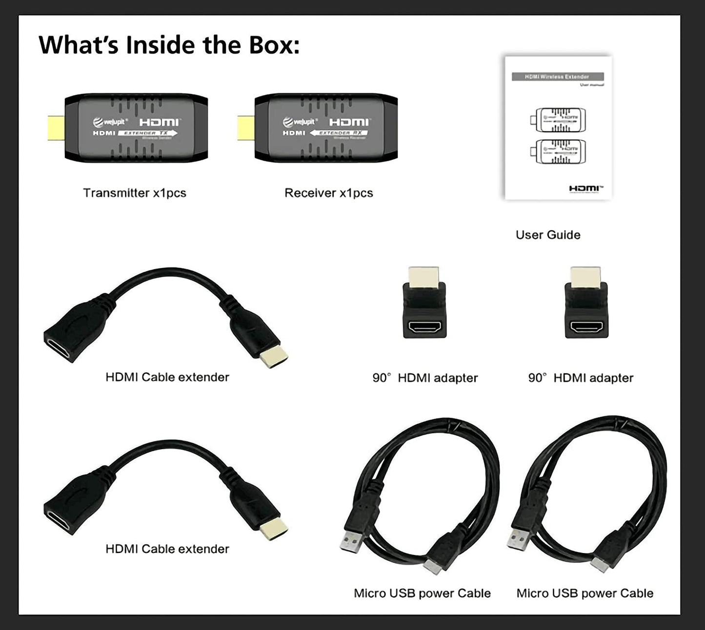 WeJupit - Extensor HDMI inalámbrico (50-328FT)