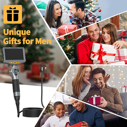 Teslong TD500 Boroscopio articulado, cámara de inspección de endoscopio IPS de 5" con cabezal de articulación bidireccional, alcance de fibra óptica mecánica de 0.33