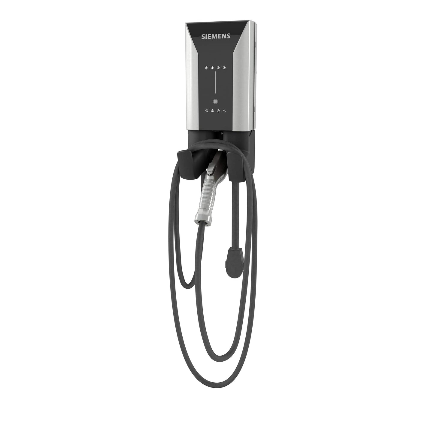 Siemens 8EM13125CF180FA3 VersiCharge AC Series 48A 208/240V Smart Connected EV Charger Interior / Exterior con cable de 20 pies Hardwired, Plata/Negro