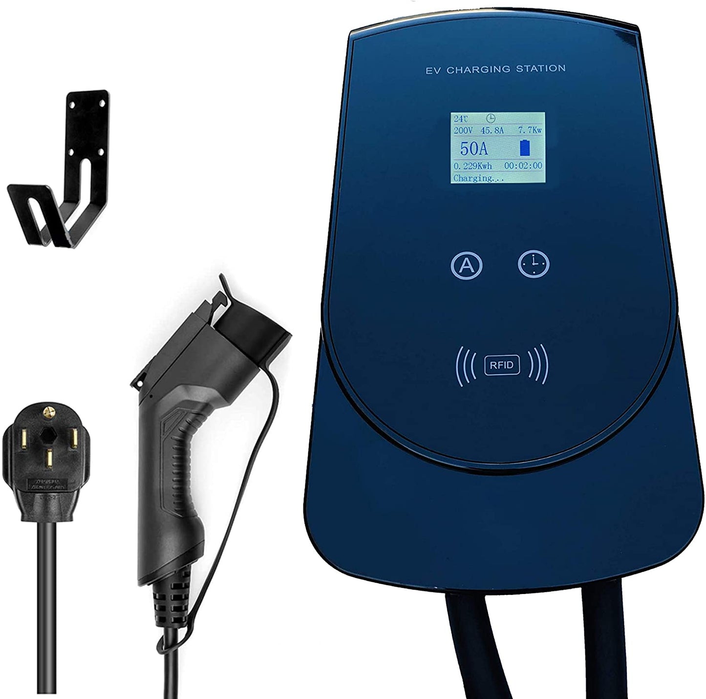 50amp PRIMECOMTECH Level 2 Estación de carga inteligente para vehículos eléctricos de 220 todas las marcas de vehículos eléctricos