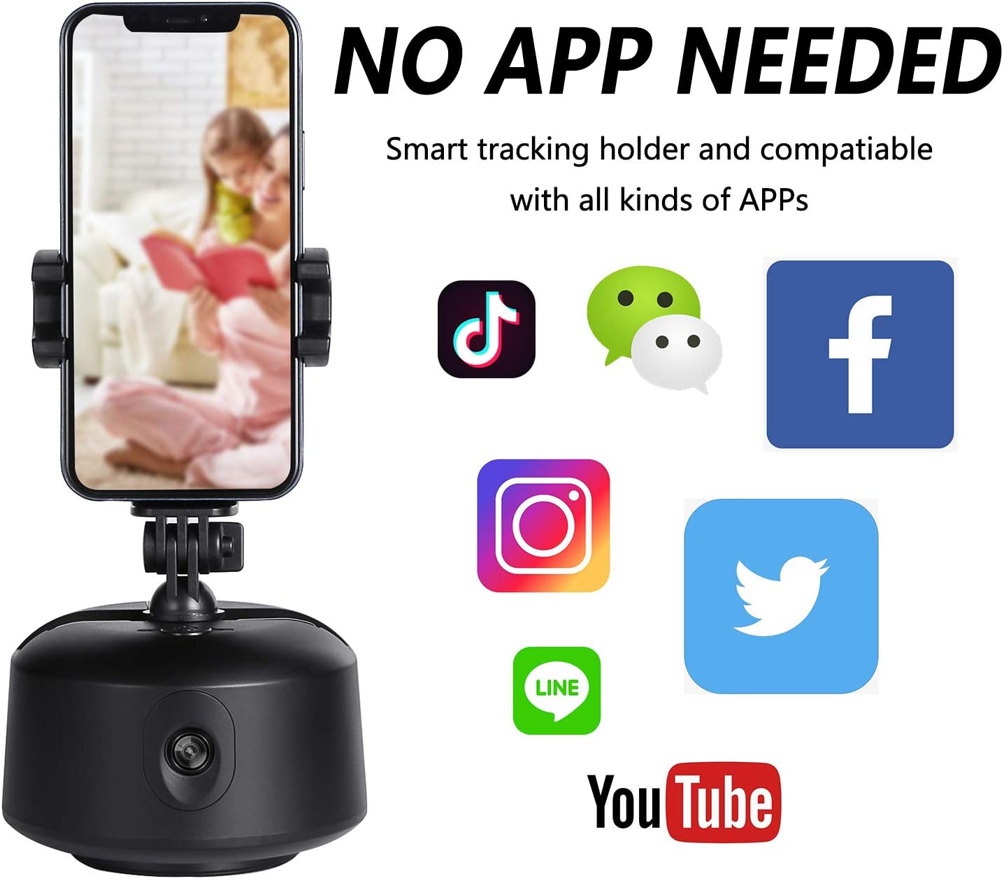 Beyonday Smart Tracking Selfie Stick, 360 ° Rotación Auto Face Object Tracking Camera Trípode Holder
