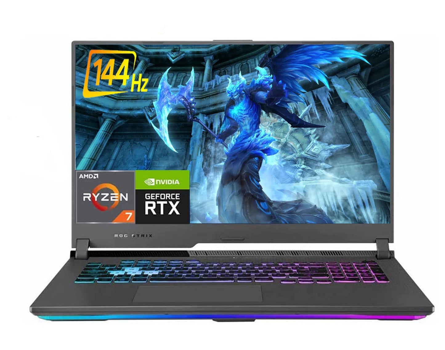 ASUS ROG Strix G17 - Laptop para juegos de 17.3 pulgadas FHD 144 Hz IPS, AMD 8 núcleos Ryzen 7 4800H (>i7-10750H), 16 GB de RAM, SSD de 512 GB, NVIDIA GeForce RTX 3060, teclado retroiluminado RGB, Wifi6 Win10 + accesorios CUE