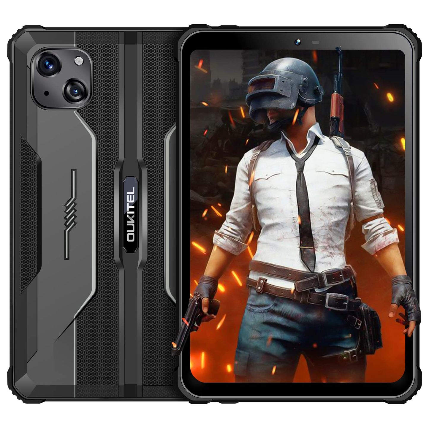 OUKITEL RT3 - Tableta Android 12, resistente al agua, 8 pulgadas, Octa Core 7 GB+64 GB 1 TB expandible, batería de 5150 mAh, cámara de 16+8 MP, tabletas IP68e IP69K, 4G Dual SIM/5G WiFi/BT5.3/GPS