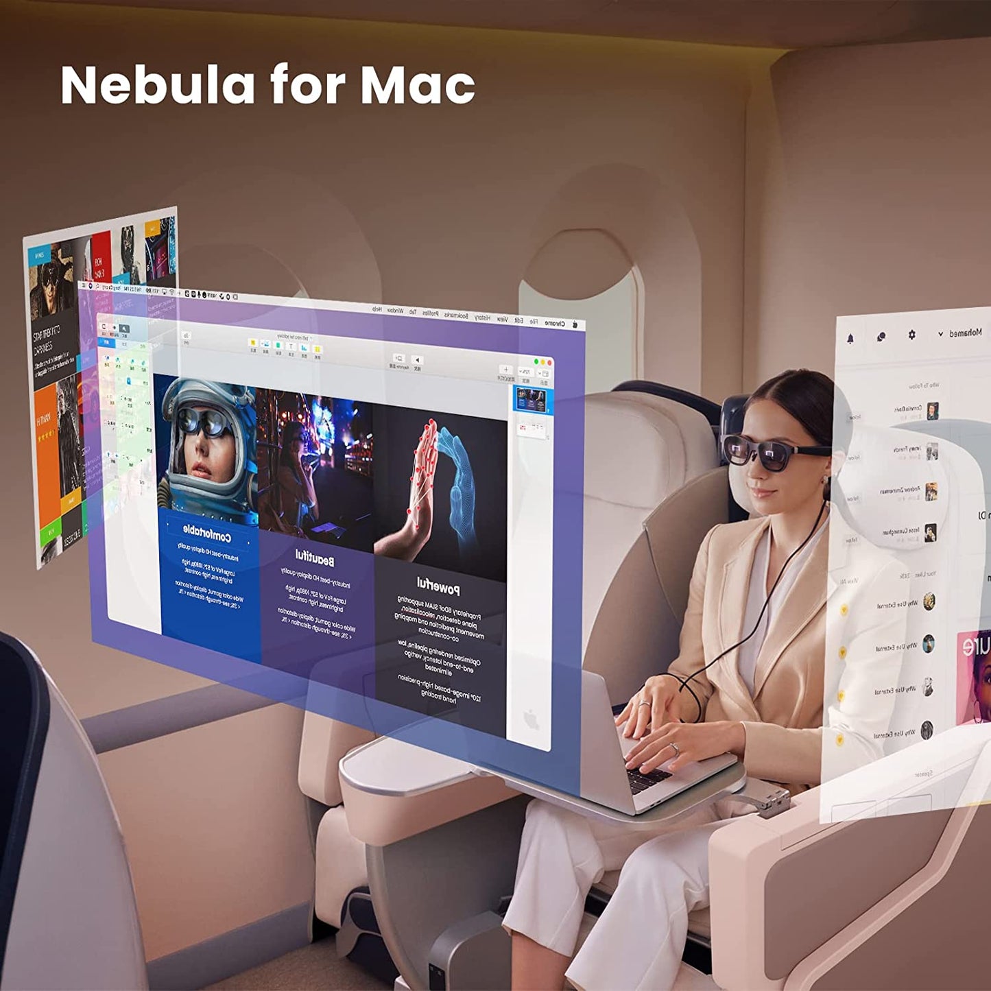 Nreal Gafas Air AR, gafas inteligentes con enorme teatro virtual Micro-OLED de 201" juego en PC/Android/iOS NR-7100RGL