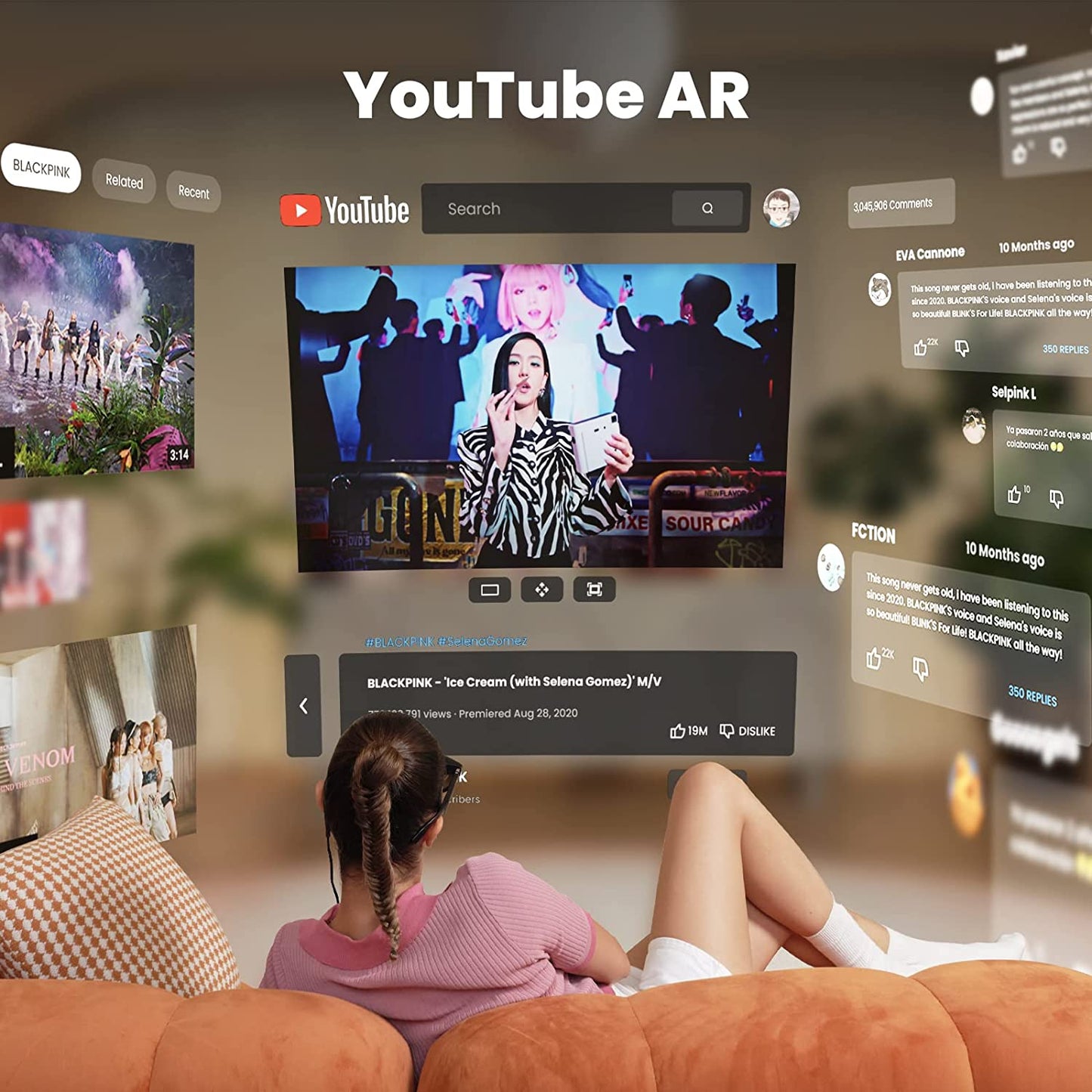 Nreal Gafas Air AR, gafas inteligentes con enorme teatro virtual Micro-OLED de 201" juego en PC/Android/iOS NR-7100RGL