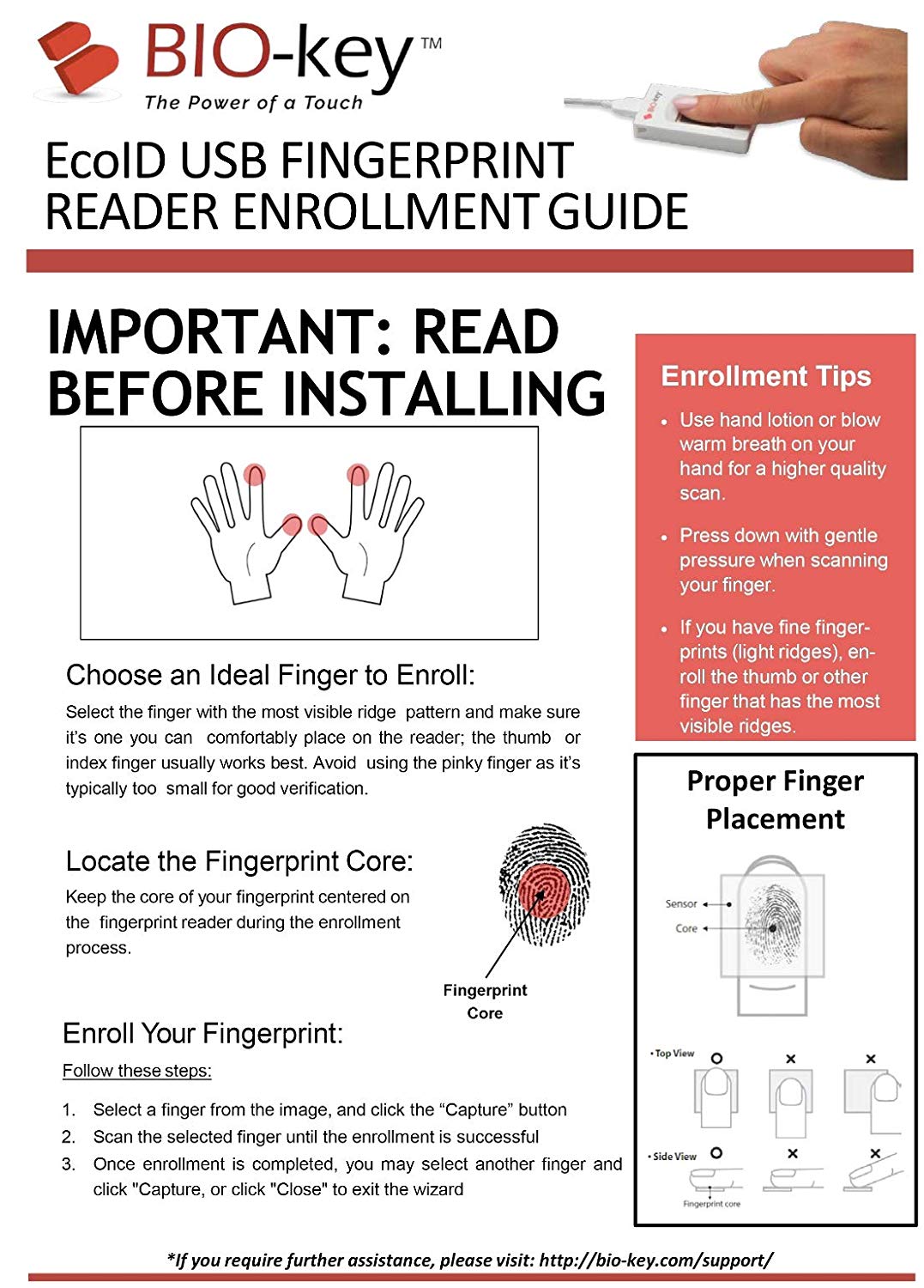 BIO-key EcoID Fingerprint Reader - Tested & Qualified by Microsoft for Windows Hello - Eliminate Passwords on Windows 7/8.1/10 - Includes OmniPass Online Password Vault with Purchase