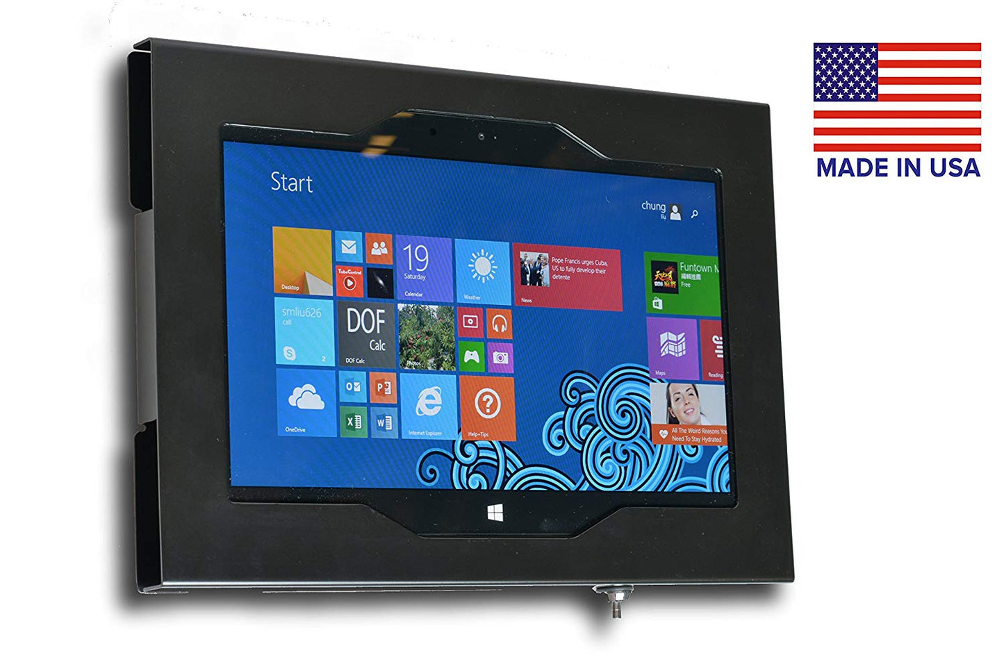 TABcare Locking Wall Mount Metal Enclosure for MS Surface Pro 3 4 6 2017 - Kiosk