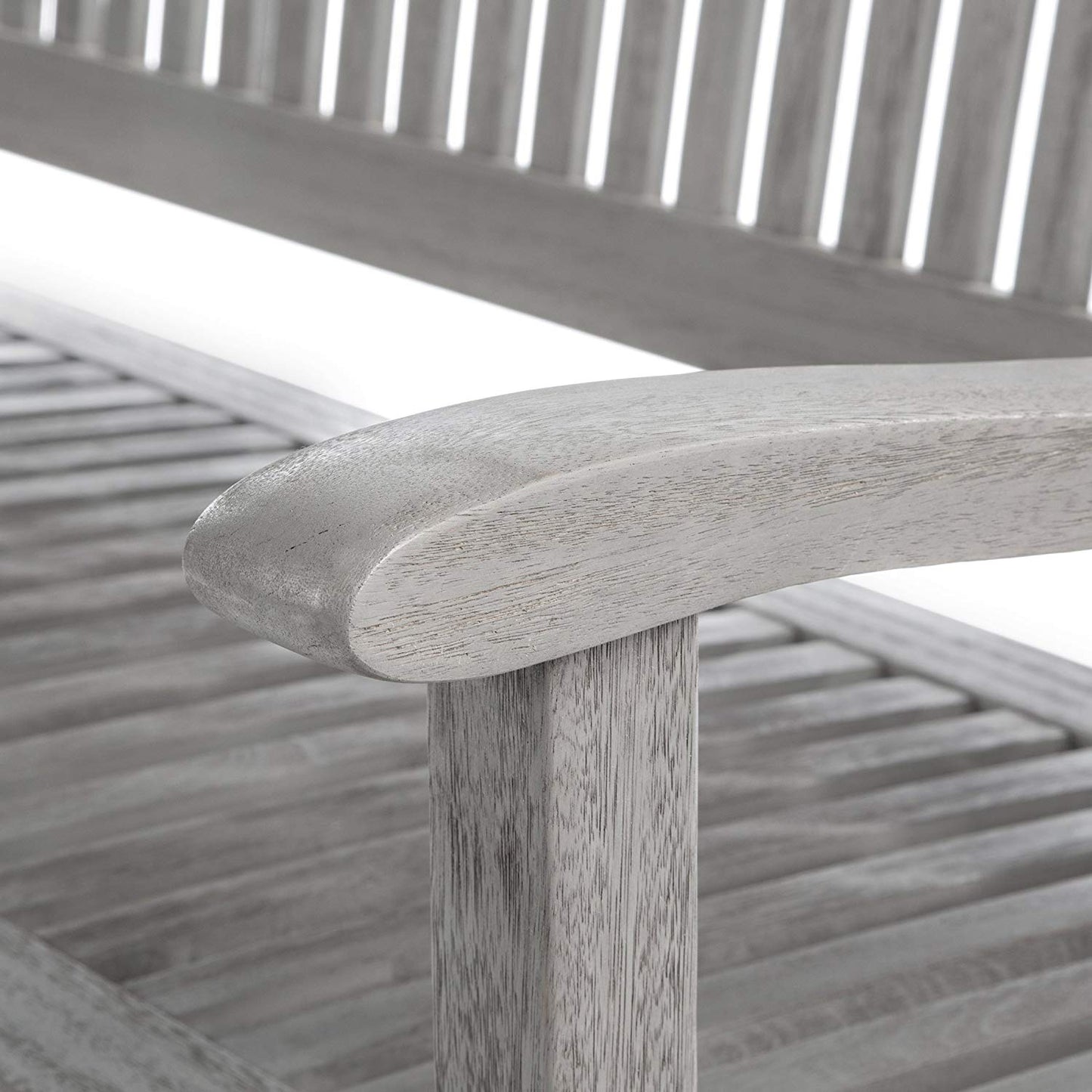 Banco de jardín Ultranatura Canberra Series de 3 plazas - Madera de eucalipto con clase y alta calidad con certificación FSC - 60 x 26 x 34 pulgadas (152 x 66 x 86 cm), gris