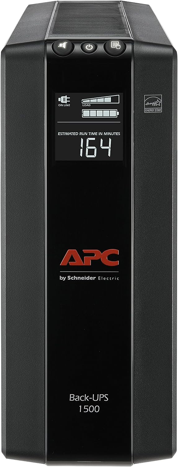 APC UPS 1500 VA UPS Batería de reserva y protector de sobretensión, BX1500 M, fuente de alimentación de batería de reserva, AVR, protección de datos