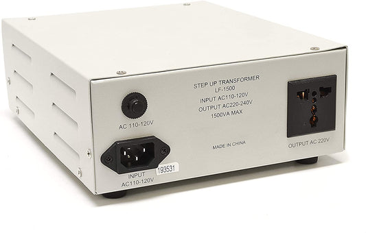 LiteFuze Automatic 1500-Watt Voltage Converter Transformer - Step Up - 110V/220V - Circuit Breaker Protection -Heavy Duty/ - Wattage Detection Technology - Ultra Compact - Quiet - Light