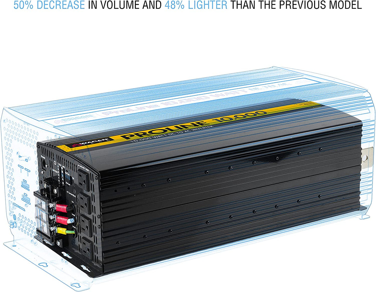 Wagan EL3748-8 ProLine 48 V 10000 W inversor de potencia, 20000 W de potencia de sobretensión, convertidor de 48V Ó 24V