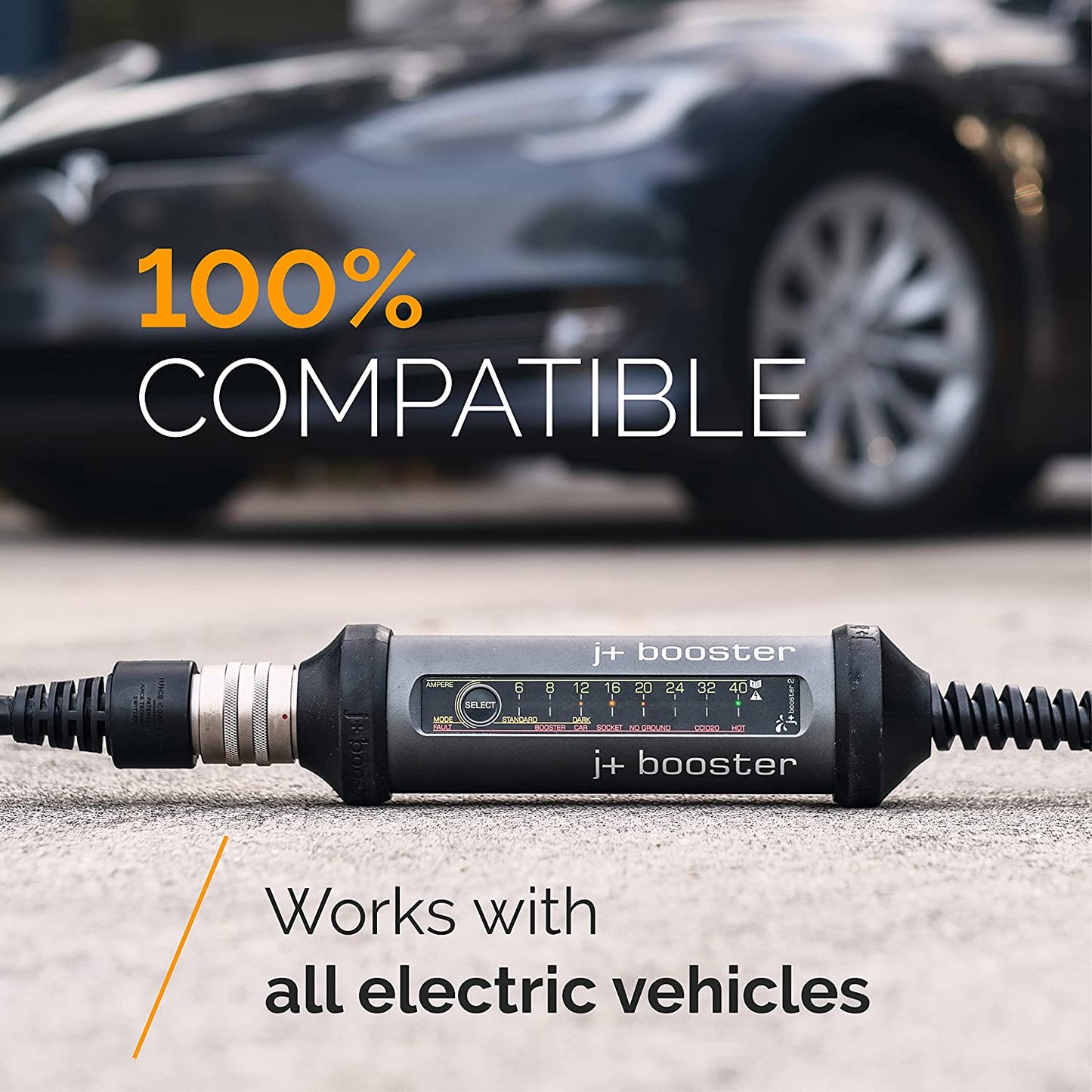 j+ Booster 2 Cargador portátil EVSE 40amp 240v ultra ligero UP-JB2L JUICE AMERICAS