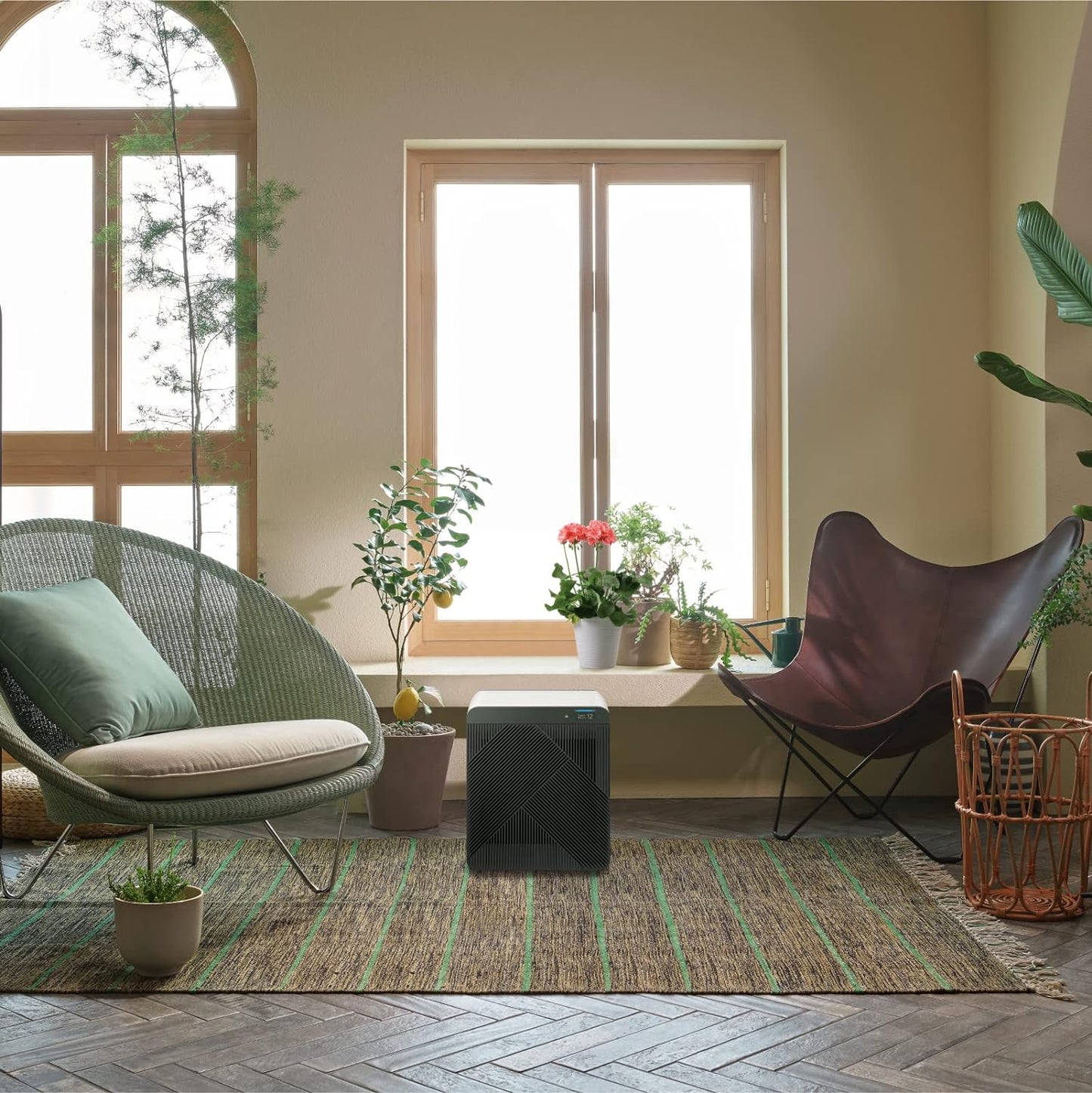 SAMSUNG BESPOKE - Purificador de aire cubo, eliminador de olores, sistema doméstico con filtración HEPA, purificación de 360 grados, modo mascota, control inteligente, atrapa el polvo, AX350A9350N, verde bosque