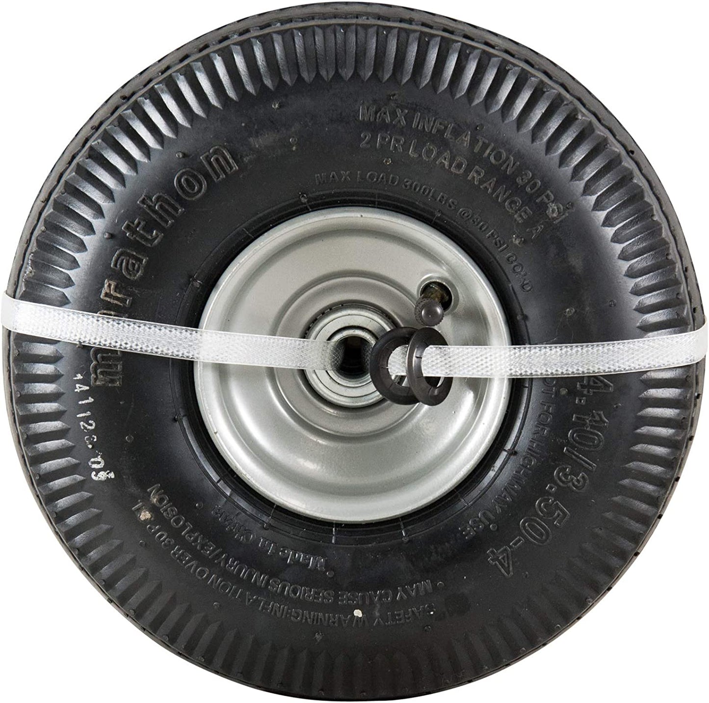 Marathon 2-Pack 4.10/3.50-4" Pneumatic (Air Filled) Hand Truck / All Purpose Utility Tires on Wheels, 2.25" Offset Hub, 5/8" Bearings