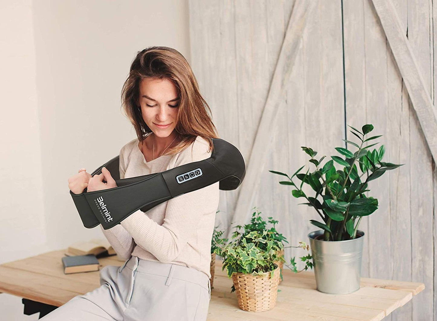 Deep Kneading Neck Massager with Heat - Electric Shiatsu Neck Back and Shoulder Massager for Home Car or Office Use (Black)