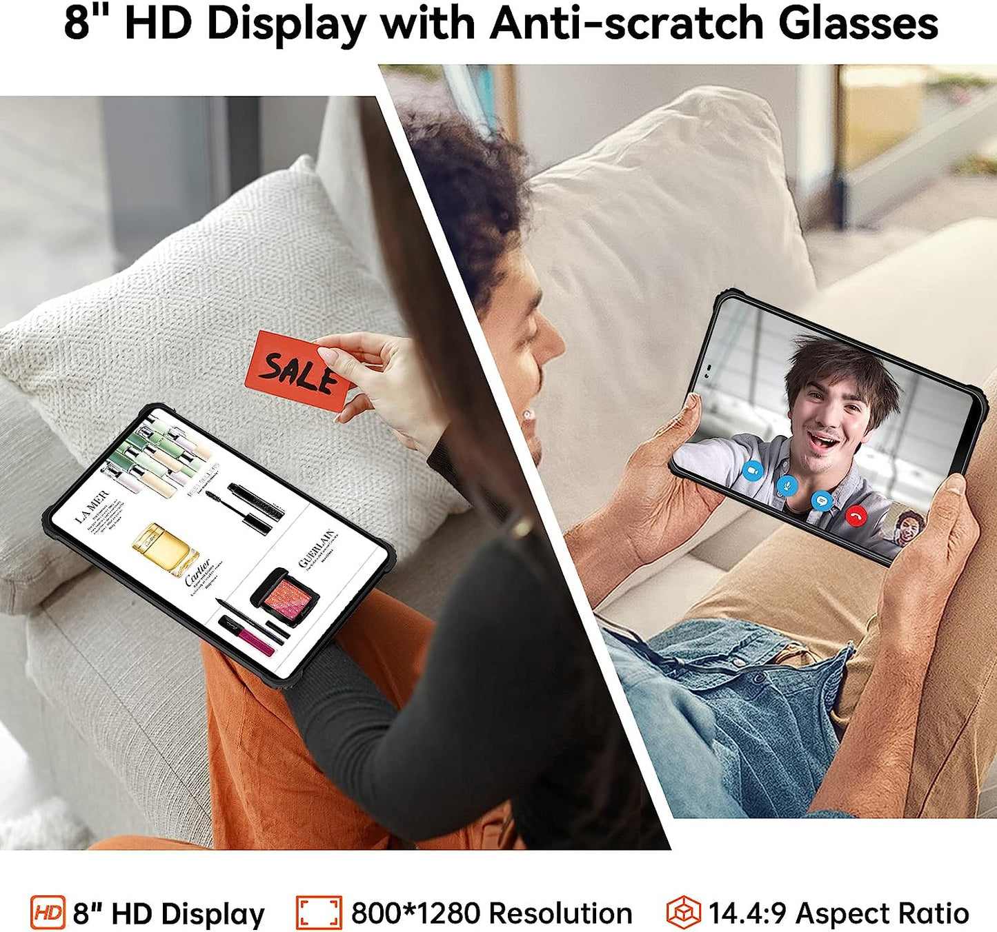 OUKITEL RT3 - Tableta Android 12, resistente al agua, 8 pulgadas, Octa Core 7 GB+64 GB 1 TB expandible, batería de 5150 mAh, cámara de 16+8 MP, tabletas IP68e IP69K, 4G Dual SIM/5G WiFi/BT5.3/GPS