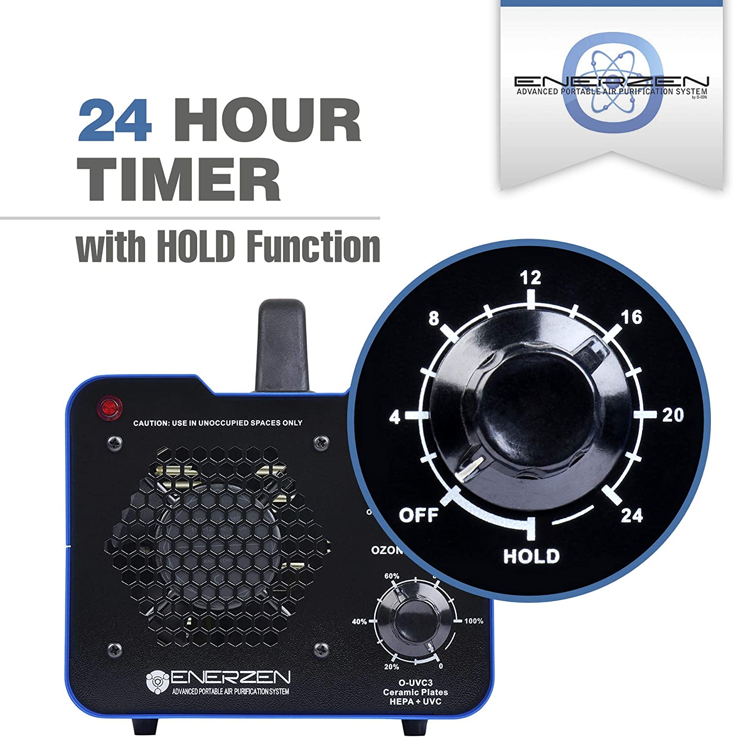 Enerzen Commercial Ozone Generator Industrial O3 Air Purifier Deodorizer Sterilizer (O-uvc3 3 Ozone Plates)