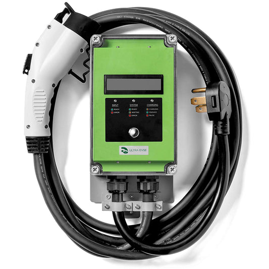 Ultra 32 Amp Electric Vehicle EV Charging Station J1772 NEMA 14-50 240V Level 2 18ft EVSE with Display