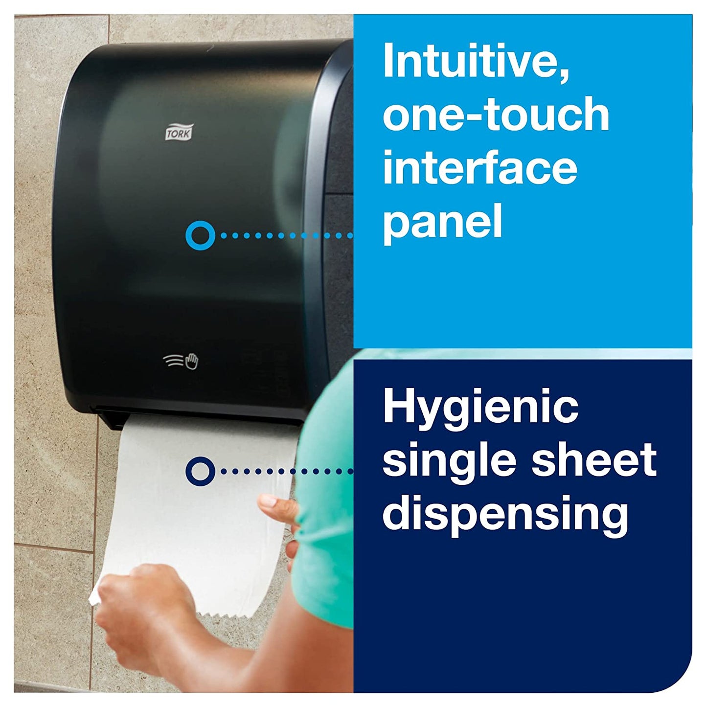 Tork 772828 Dispensador mecánico de Papel para Toallas de Mano, 16 Pulgadas de Ancho x 12.3 Pulgadas de Largo x 9.3 Pulgadas de Profundidad, Negro (Caja de 1 dispensador)