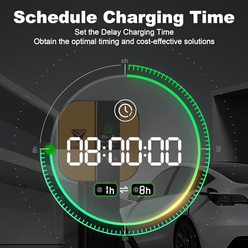 CLEESINK Cargador EV de nivel 2, estación de carga de vehículos eléctricos para interiores y exteriores, 40 A 240 V, NEMA 14-50, cable de 23 pies con certificación UL. 4-2687602YL