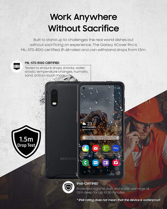 Samsung Galaxy Xcover PRO Rugged (IP Rated) Unlocked | Dual Sim | 64GB of Storage (2020 US Version & Warranty) - SM-G715UZKDXAA - Black