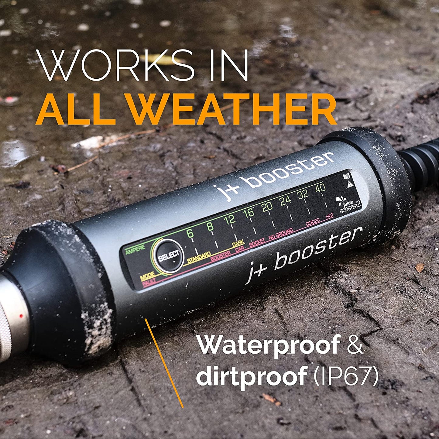 j+ Booster 2 Cargador portátil EVSE 40amp 240v ultra ligero UP-JB2L JUICE AMERICAS
