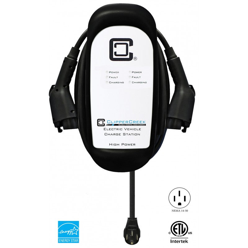 Cargador auto electrico HCS-D50P 40 Amp Plug-in Dual Charging Station, Level 2, 240V, NEMA 14-50 plug clippercreek 0917-00-004