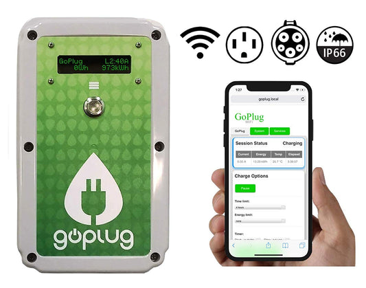 GoPlug Pro 40 Amp Smart EV Cargador auto electrico Wi-Fi  cable 25pies SAE J1772 Api Remota