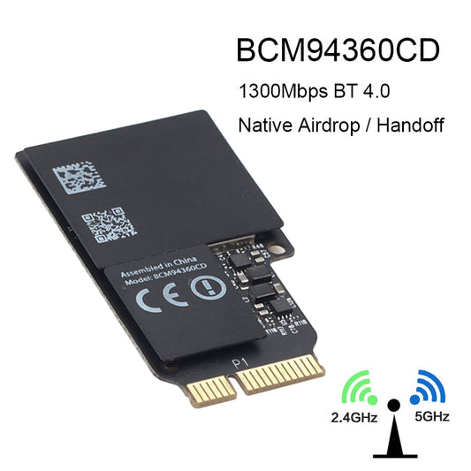 2.4G/5G Wifi Card BCM94360CD 1300Mbps Wireless Adapter For Mini PCI-E Converter 802.11ac Bluetooth 4.0 MacOS For iMAC