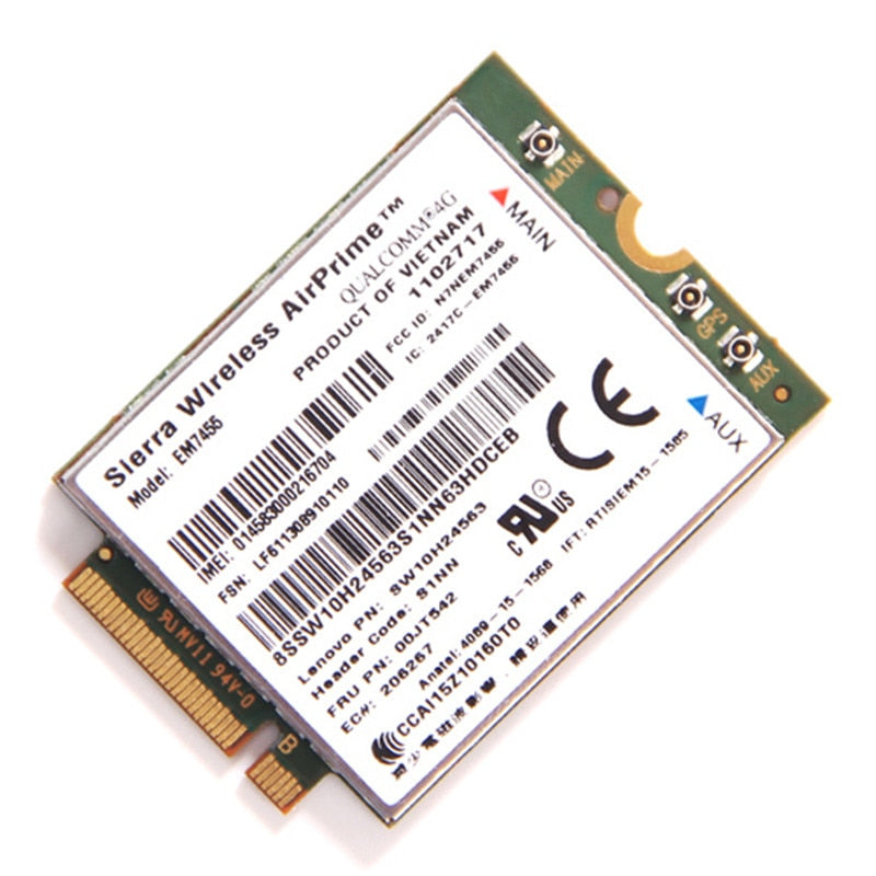 Lenovo EM7455 Sierra Airprime Wireless X260 T460 P50 P70 L560 FDD / TDD LTE 4G Module WWAN Gobi6000 QUALCOMMCard FRU:00JT542