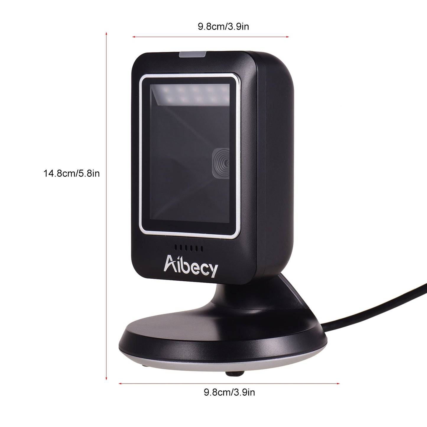 Aibecy MP6300Y 1D/2D/QR Omnidirectional Barcode Scanner USB Wired Bar Code Reader CMOS Hand-Free QR Code Scanner for  Retail