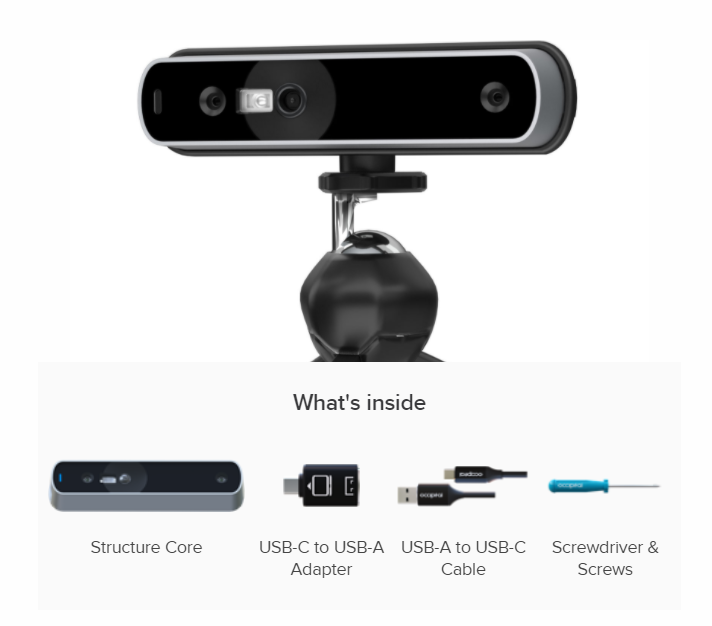 STRUCTURE CORE 3D BY OCCIPITAL ESCANER - SCANNING BUNDLE (DESCONTINUADO POR FABRICANTE)