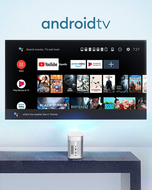 XGIMI MoGo Pro Proyector portátil para películas al aire libre, Android TV 9.0, FHD 1080P Proyector al aire libre, Proyector inteligente con WiFi