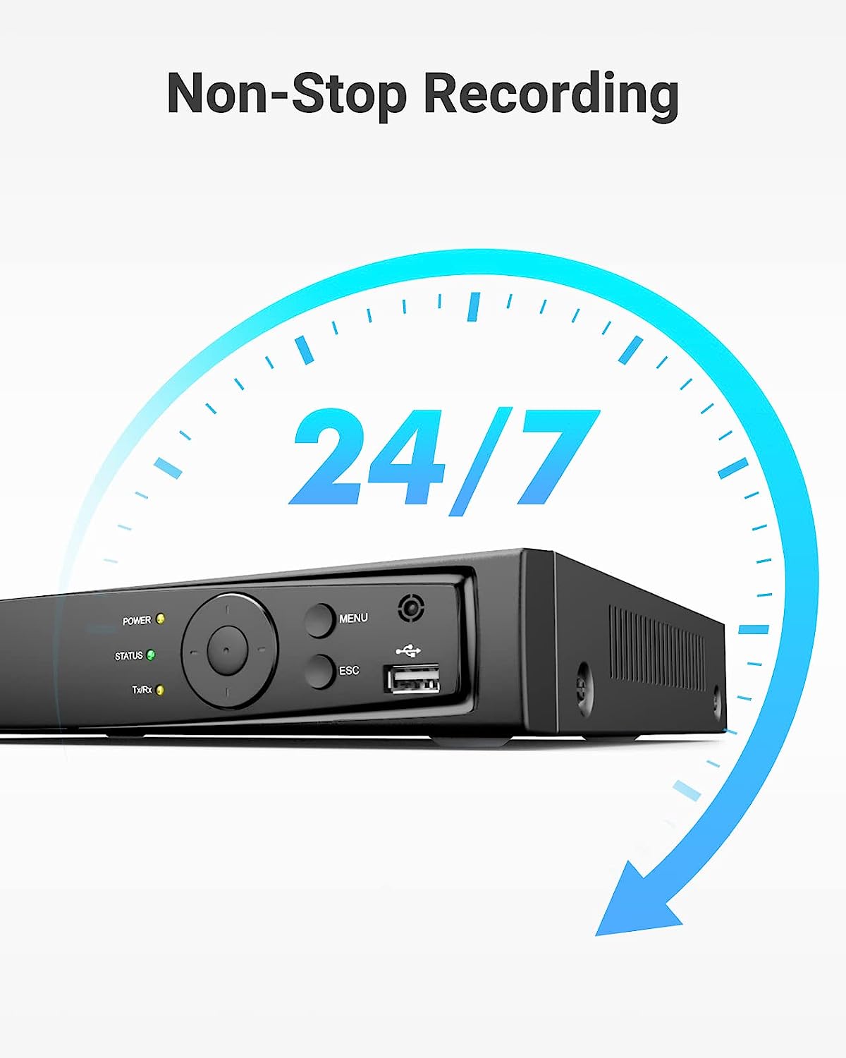 ANNKE NVR PoE 4K de 16 canales con disco duro de 2 TB, grabadora de video de red de seguridad para el hogar Ultra HD compatible con cámaras IP ANNKE PoE de 4K/8MP/5MP/6MP/4MP, grabación de vigilancia 24/7