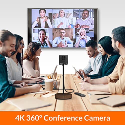 Innex Cube 4K - Cámara de video conferencia panorámica de 360° alimentada por IA, cámara web inteligente con micrófonos duales