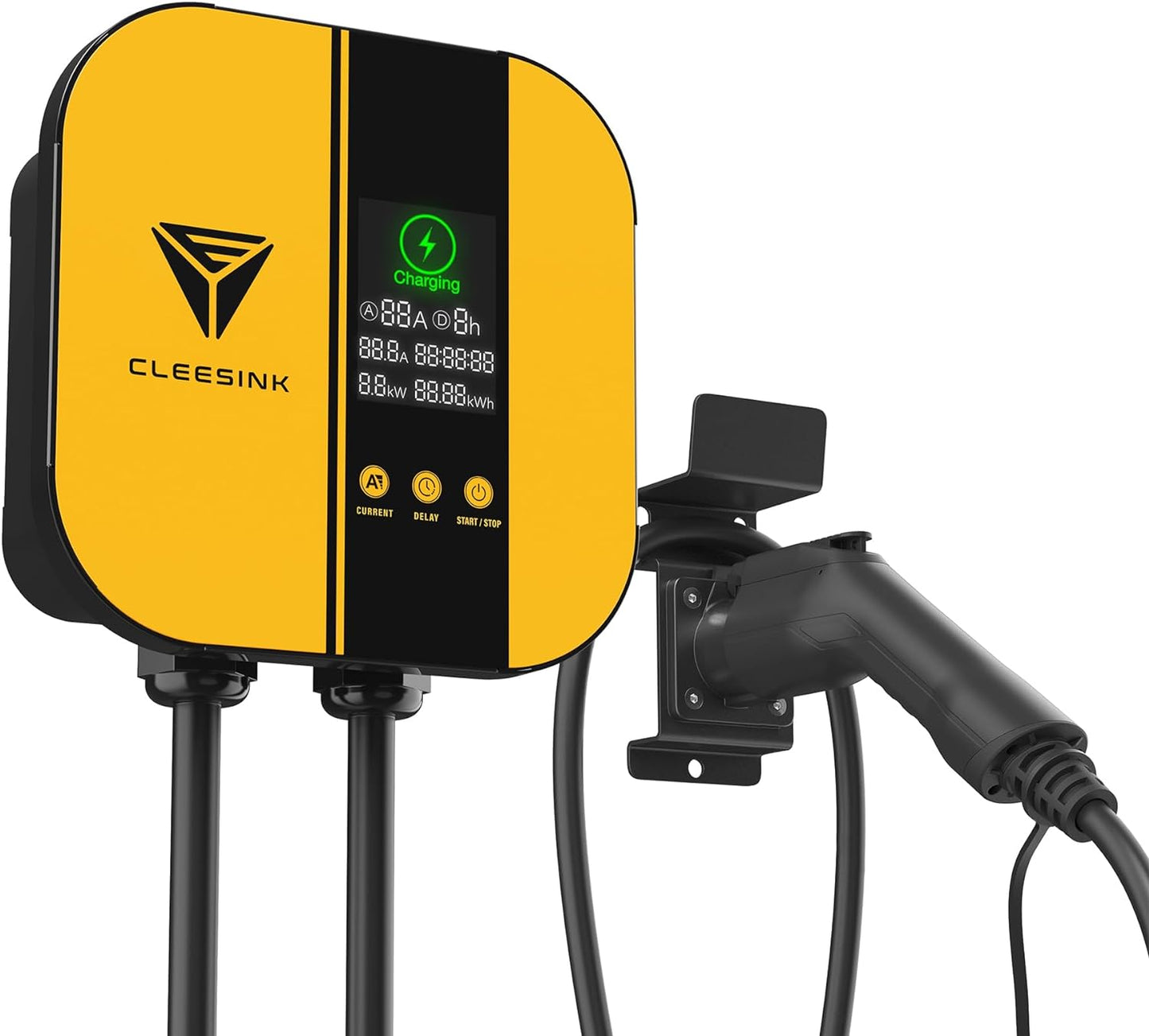 CLEESINK Cargador EV de nivel 2, estación de carga de vehículos eléctricos para interiores y exteriores, 40 A 240 V, NEMA 14-50, cable de 23 pies con certificación UL. 4-2687602YL