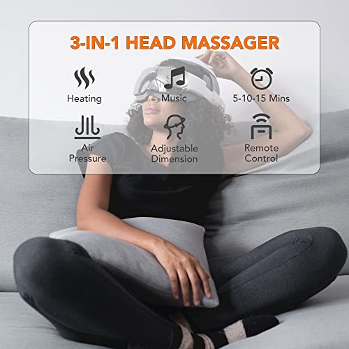 Breo Masajeador de cabeza recargable iDream3 con presión de aire Acupoint Masajeador inalámbrico para aliviar el estrés mejor sueño