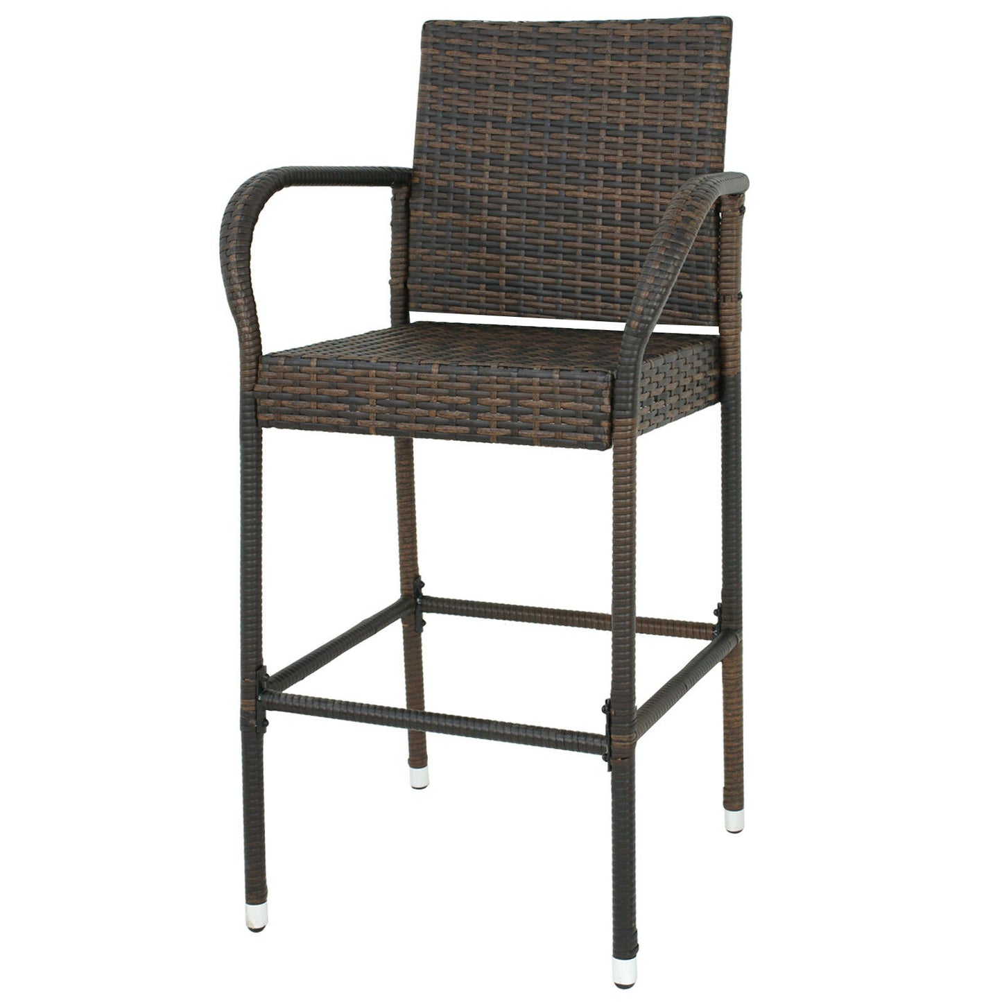 Outdoor Wicker Bar Stool Set of 2 Rattan Bar stools Dining Chair Garden Club