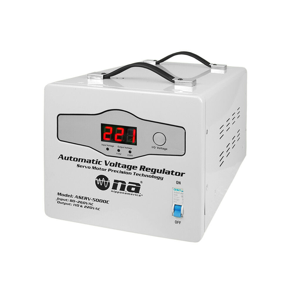 Nippon America 5000W Automatico Voltaje Regulador ASERV-5000C Convertidor de voltaje