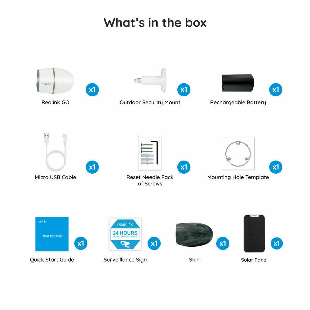 4G LTE Network Mobile Security Camera Battery Powered Reolink GO & Solar Panel