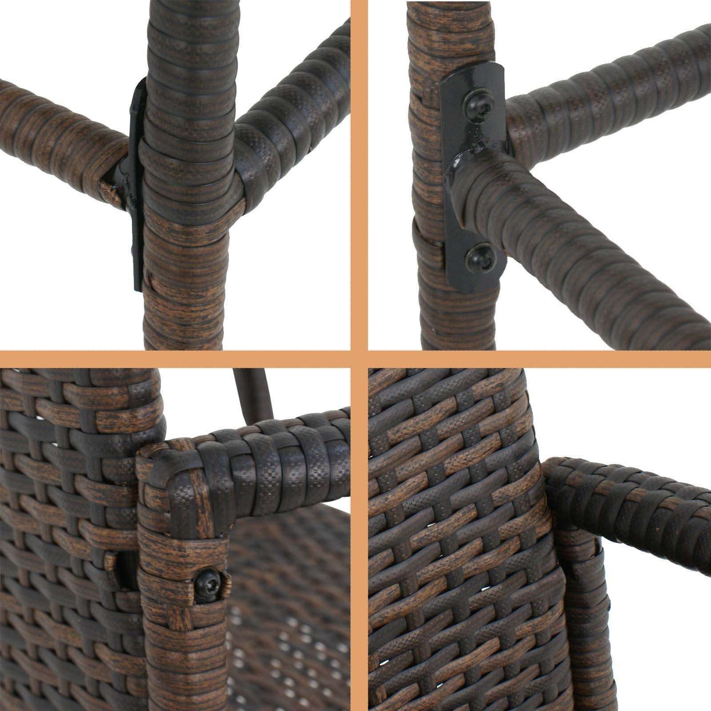 Outdoor Wicker Bar Stool Set of 2 Rattan Bar stools Dining Chair Garden Club