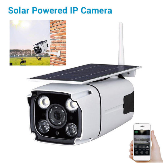 Solar Battery Power IP Camera Camcorder Wireless WiFi HD Outdoor CCTV IR For IOS