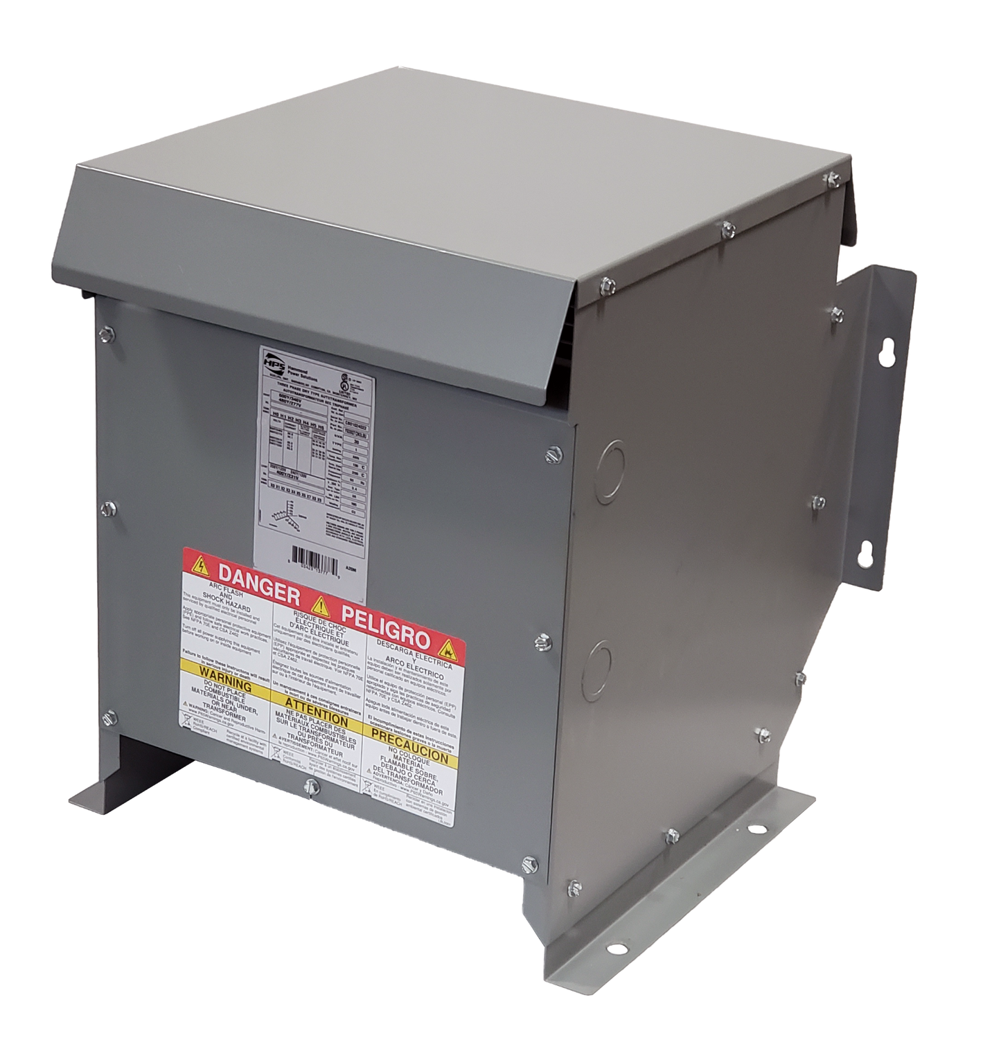 Transformador de derivación múltiple automático trifásico de 75 KVA (600,480,400,240,208V)