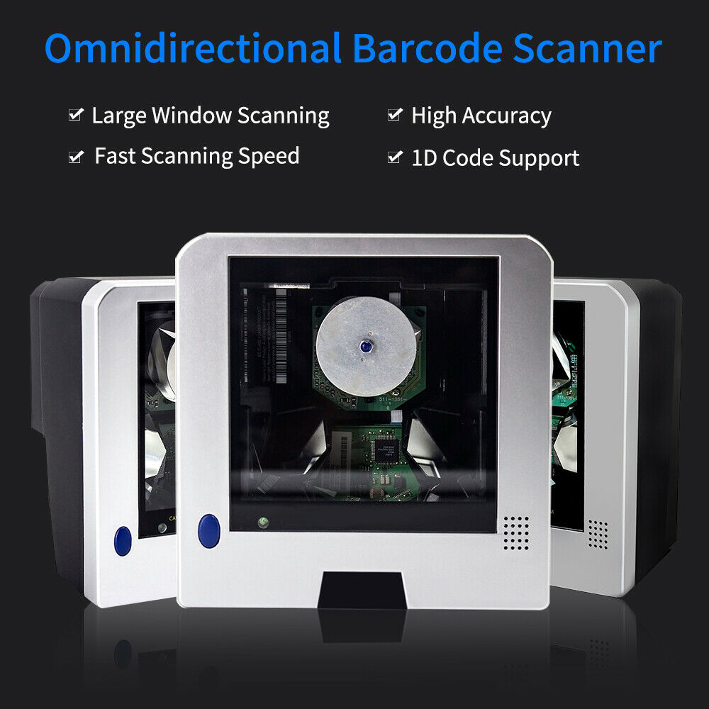 Aibecy Hand-Free Wired Barcode Scanner 1D Omnidirectional Bar Code Reader P4K3